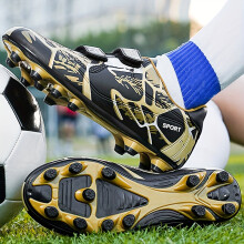 (Golden, 4.5 Big Kid) Unisex Kid's Non Slip Football Cleat With Spikes, Professional Comfy Breathable