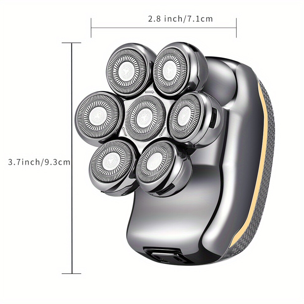Flemye (Gun) 6-In-1 Electric Head Shaver Razor For Men - Rechargeable Cordless Shaving Razors