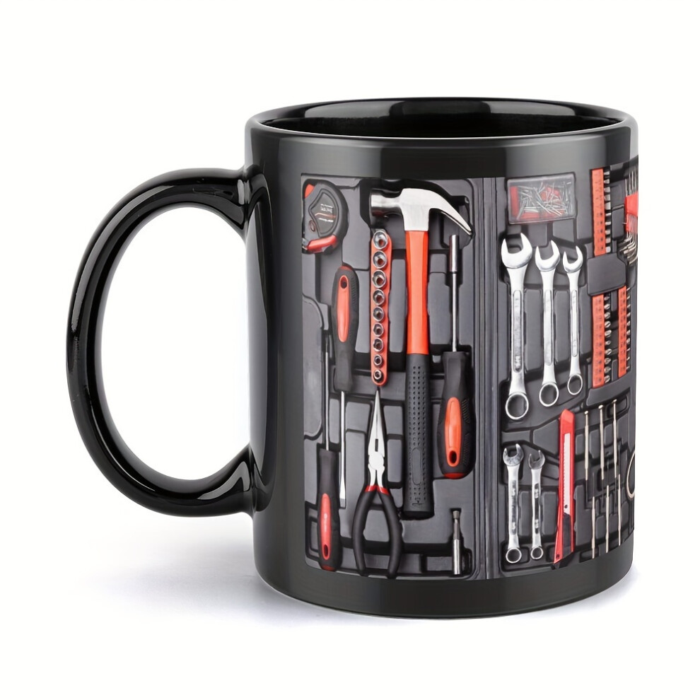 (Toolbox) Outdoor Essential Dad'S Toolbox Inspired 11Oz Ceramic Coffee Mug Perfect For Camping