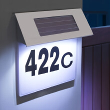 (White Light, 1pc) 1Pack 4LED Solar House Number Sign, Solar Powered Address Sign Led House Number Sign