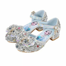 (silver, UK9.5,EUR28.Kids,18cm/7.08in( Inner length)) Kids Girls ELSA Princess Fancy Party Birthday Acrylic Bowknot new cosply Shoes