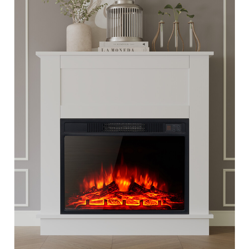 M.C.Haus Electric Fireplace Suite 23" with Wood Srround