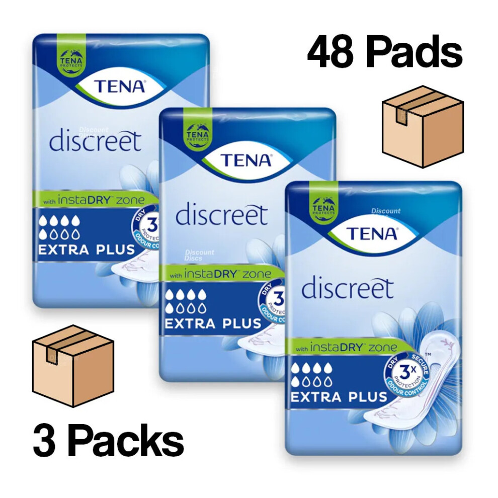 Tena 48 Lady Extra Plus Discreet Incontinence Pad Absorbent Ladies Pads 3X16