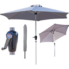 Glamhaus Tilting Garden Parasol - Grey Edition - Midnight Grey