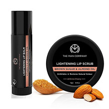 The Man Company Lip Care Combo with Lip Scrub & Lip Balm for Dry & Chapped Lips, Lightening & Brightening Dark Lips, for Soft 14Gm