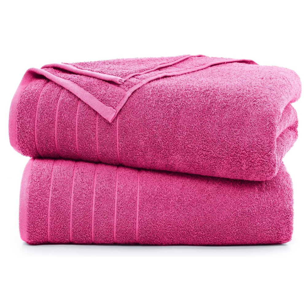 (1x Towels, Pink) Jumbo Bath Sheets 100% Pure Cotton Soft XL Towels