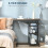 Homcom HOMCOM C-Shaped Mobile Sofa Bed Side Table Adjust Height 3-Tier Cart w/ Brake 4