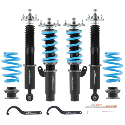 Maxpeedingrods COT6 24-Click Adjustable Damper Coilover Kit for BMW E46 (1-3 in lowering, 24-Position damping, Camber plate)