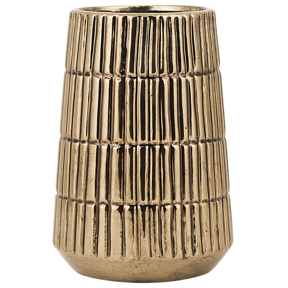 Decorative Vase QANAWAT Stoneware 22 cm Gold