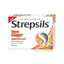 Strepsils Warm Ginger Lozenges16 Count Soothing and Warming Relief for Sore Throats and Coughs