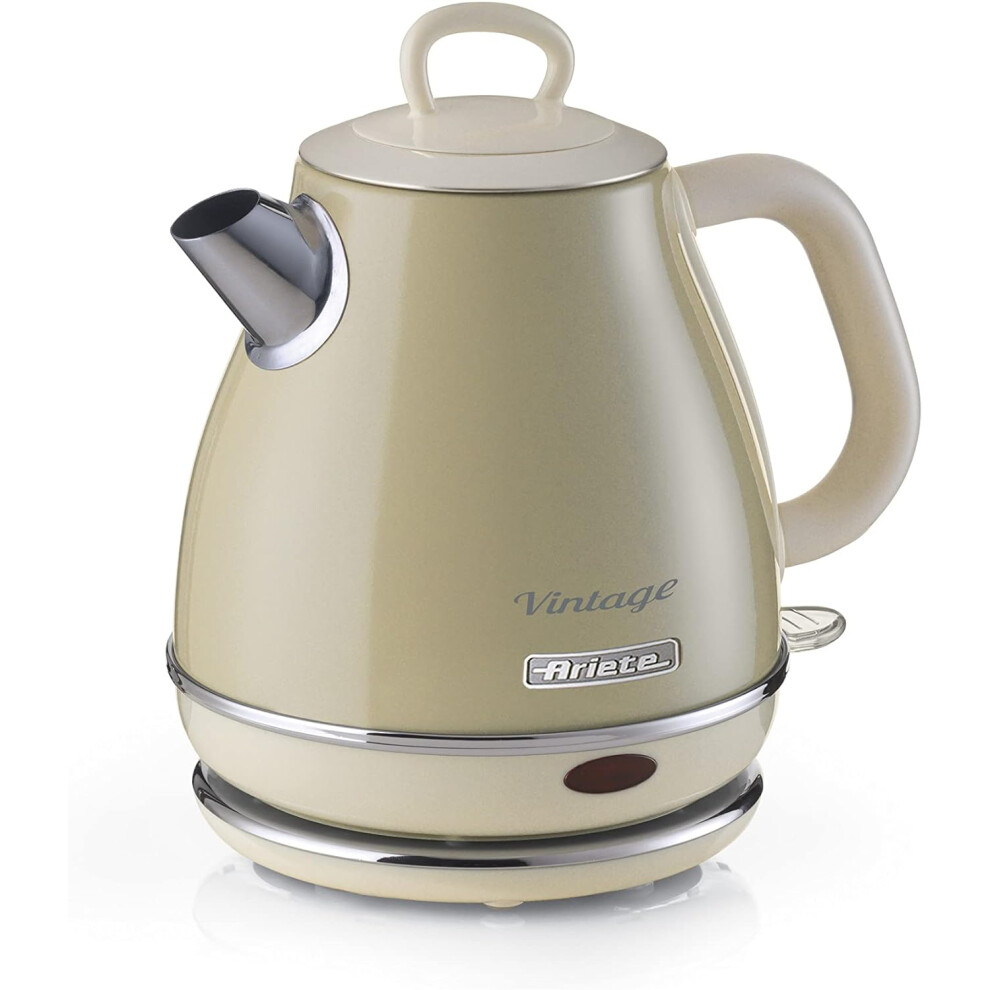 Ariete 2868 Vintage Cone Style Jug Kettle, 1 Litre 1600W Beige AR6803