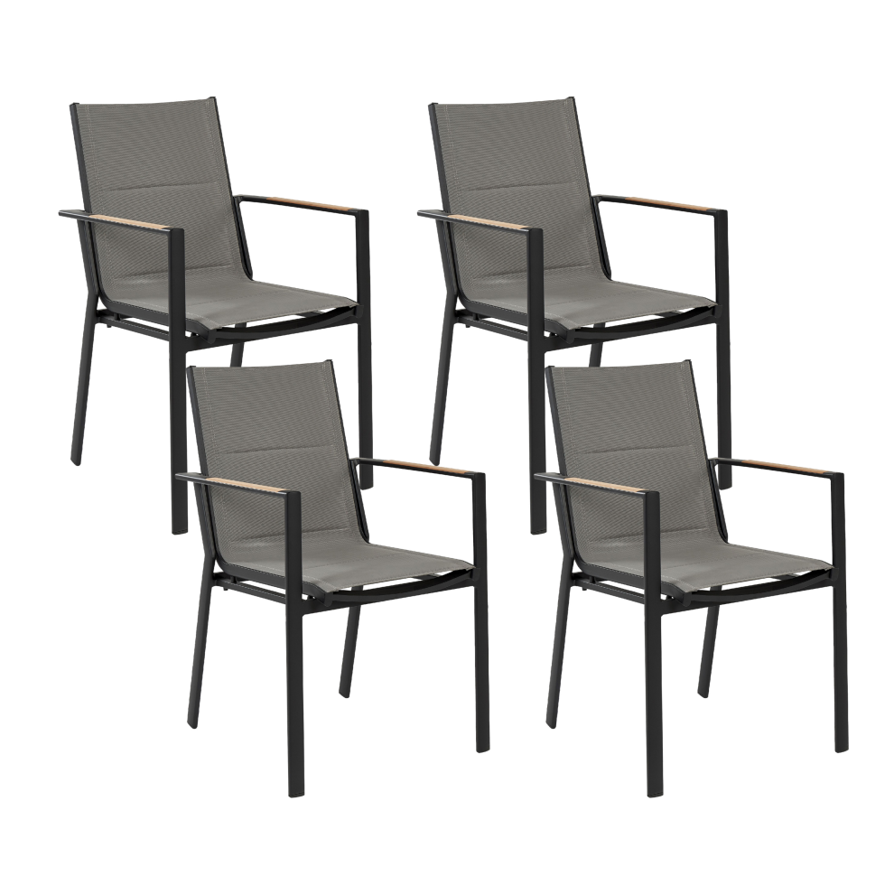 Garden Chair BUSSETO Metal Black