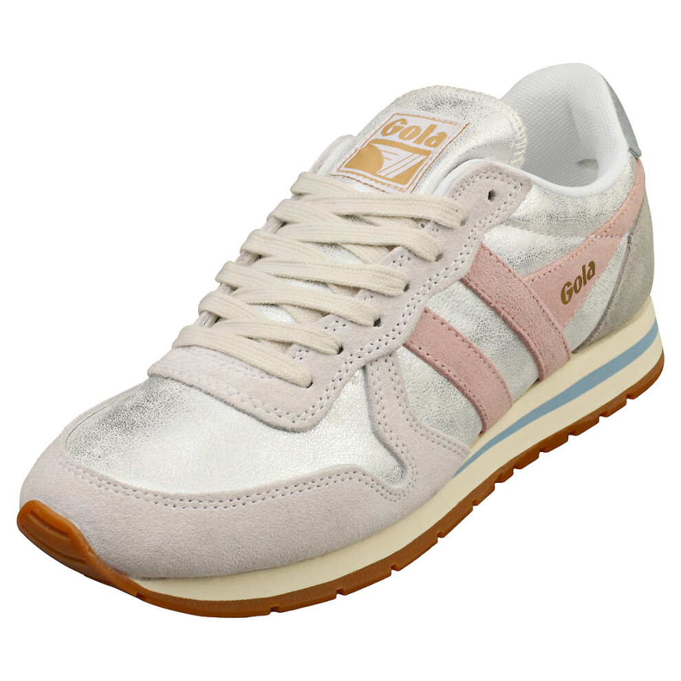 (4) Gola Daytona Blaze Womens Fashion Trainers in Silver