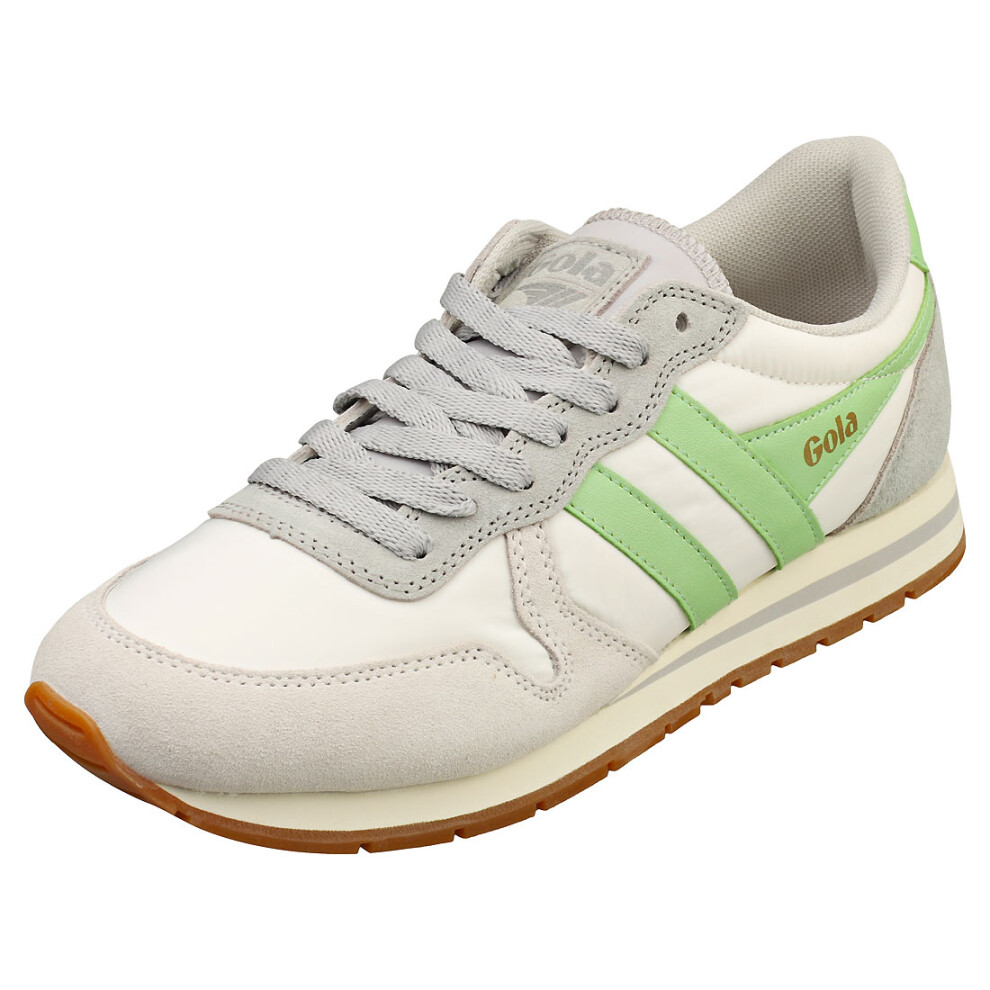 (3) Gola Daytona Chute Womens Fashion Trainers in Off White Green
