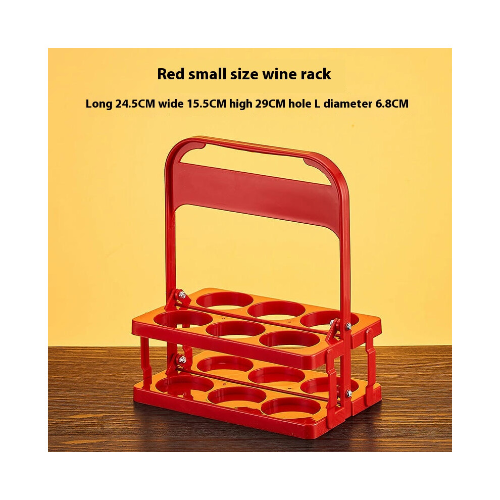 (Red trumpet) 2*Practice Beer Rack KTV Liquor Can Fold The Bottle Rack Portable 6 Bottles Of Handprint-image-OPC-PDY6X9H-NEW
