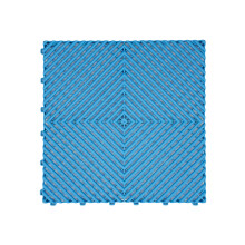 (Light Blue, Pack of 1) Modular Interlocking Ribbed Garage Flooring Tiles