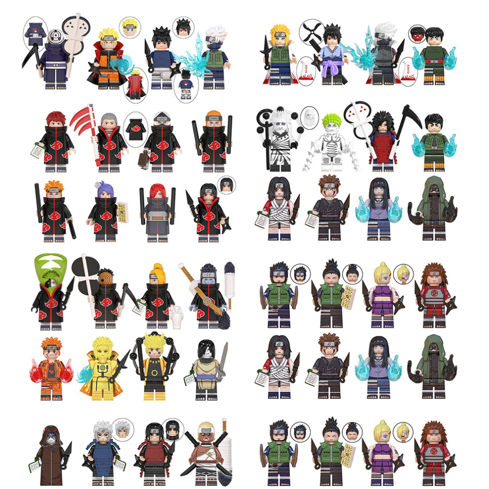 48pcs Naruto Minifigure Building Blocks Uzumaki Naruto Uchiha With Soil Flag Wood Kakashi Toy-image-OPC-PDY6ZRQ-NEW