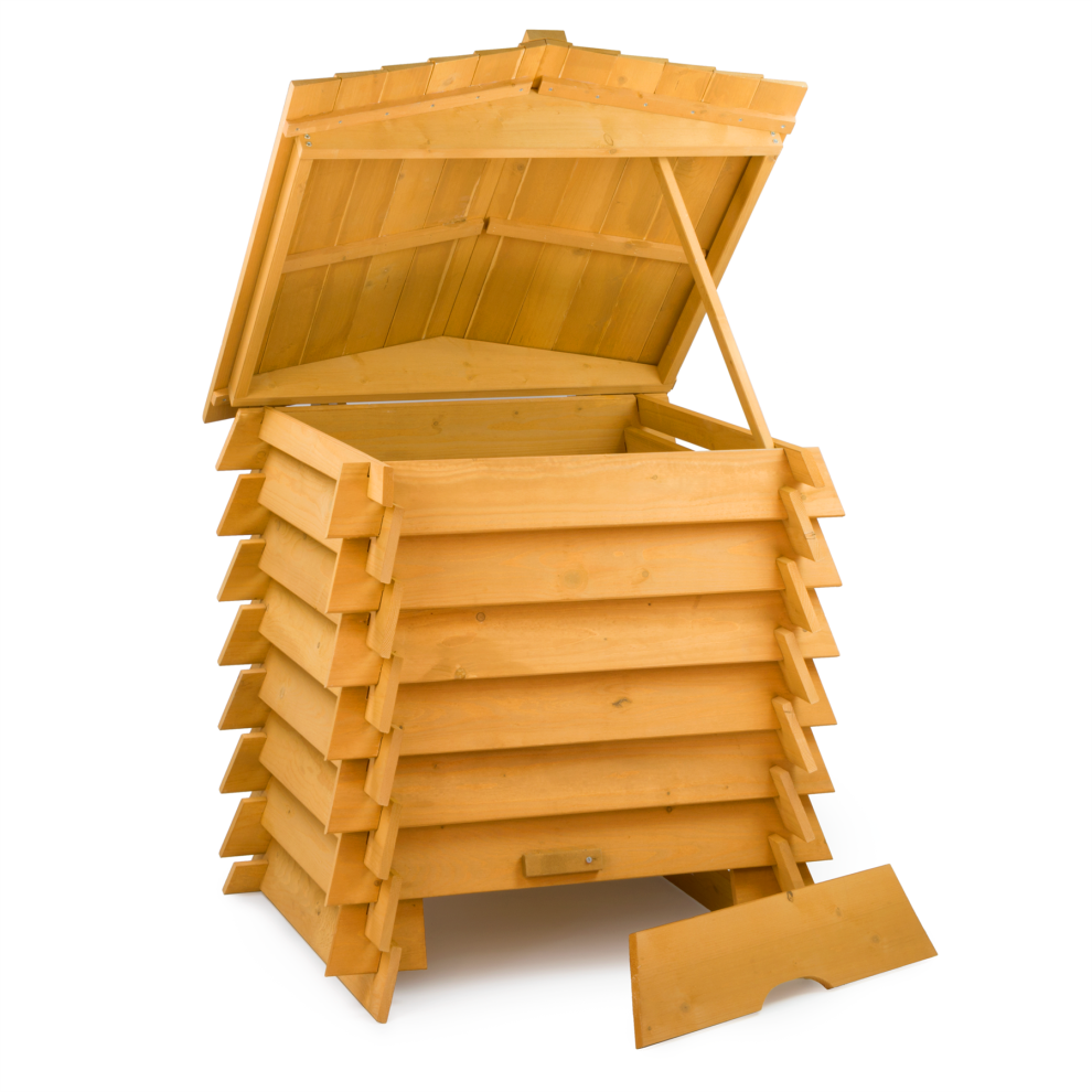 KCT Large 300L Wooden Garden Compost Bin Waste Composter Recycler