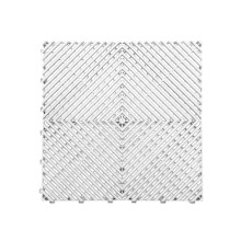 (White, Pack of 30) Modular Interlocking Ribbed Garage Flooring Tiles