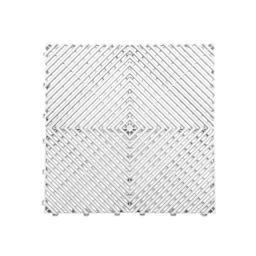 (White, Pack of 30) Modular Interlocking Ribbed Garage Flooring Tiles