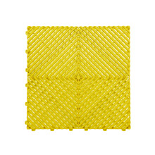 (Yellow, Pack of 15) Modular Interlocking Ribbed Garage Flooring Tiles
