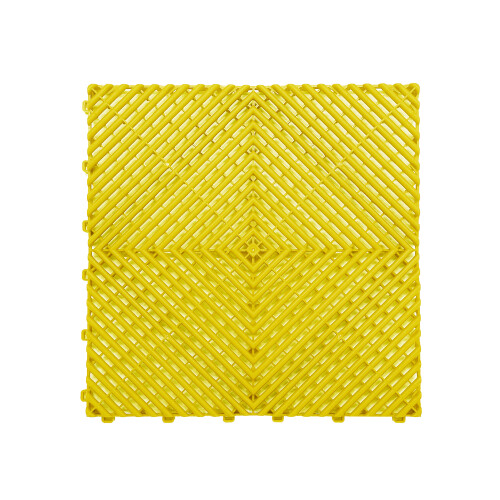 (Yellow, Pack of 30) Modular Interlocking Ribbed Garage Flooring Tiles