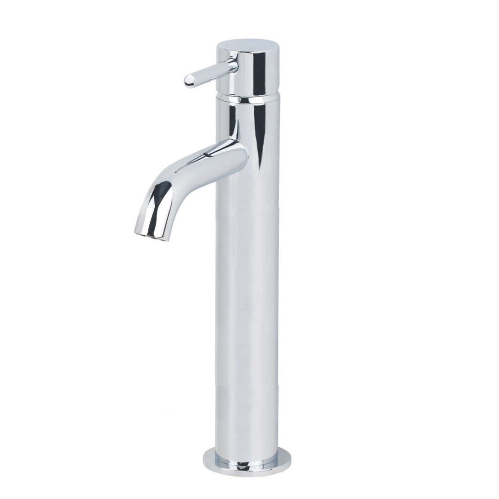 Round Single Lever High Rise Bathroom Basin Mono Mixer Chrome Tap