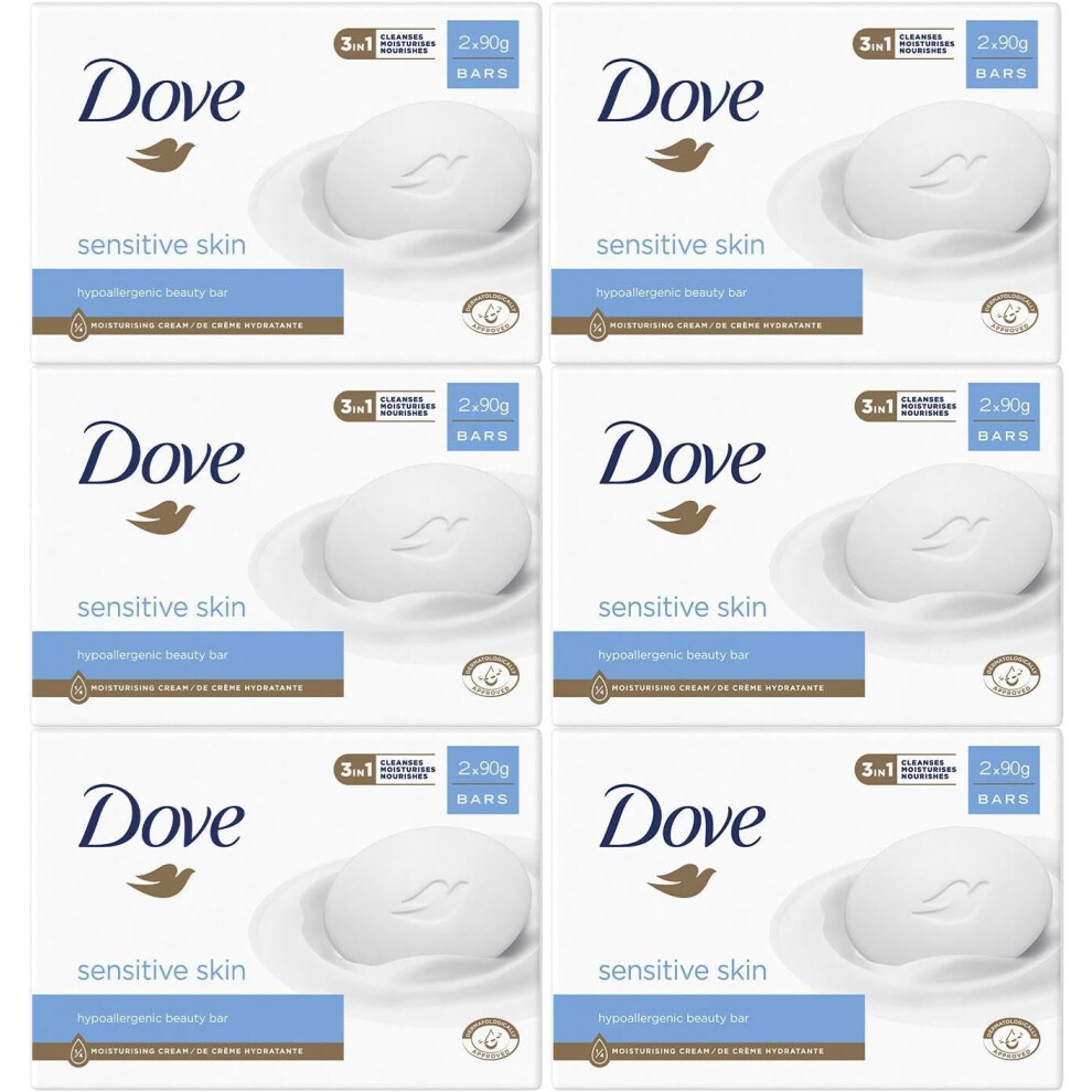 (Dove Sensitive Soap 12 Bars) Dove Hypoallergenic Soap For Sensitive Skin