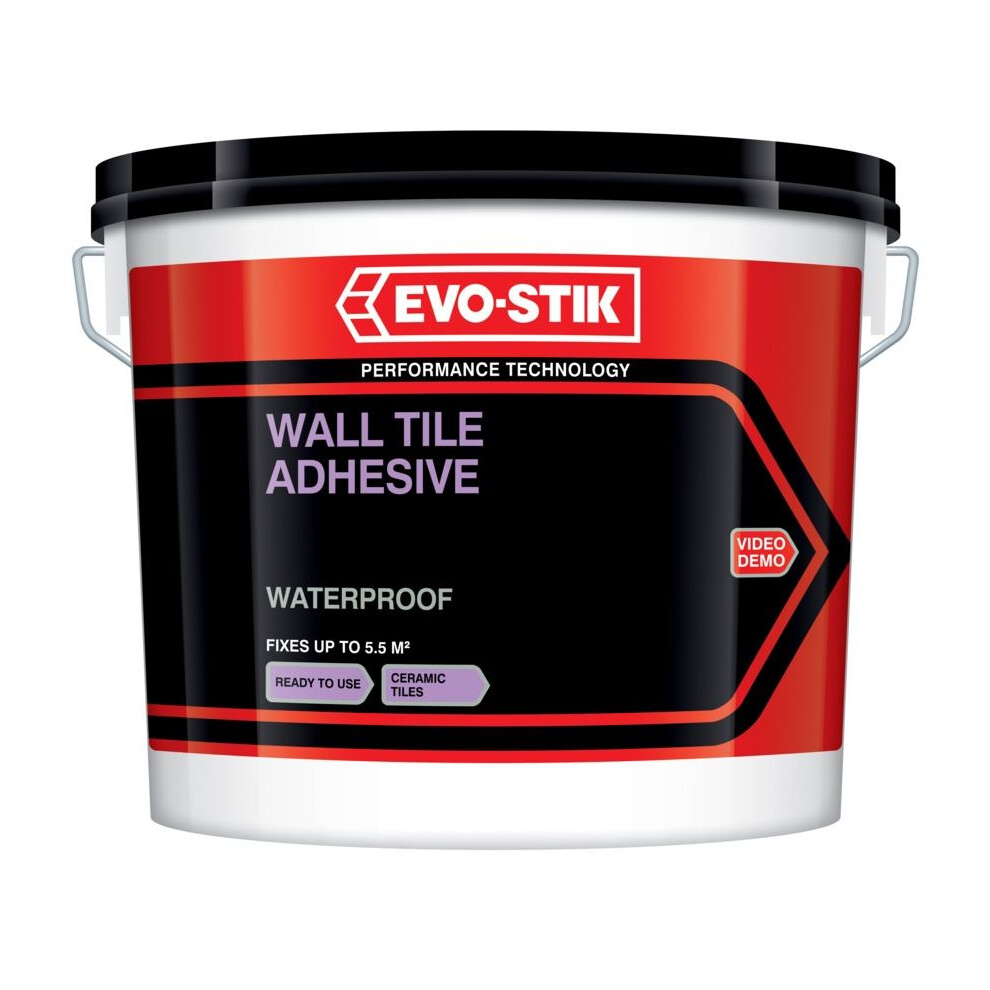 Evo-Stik - Tile A Wall Waterproof Adhesive for Ceramic Tiles - Economy 1L