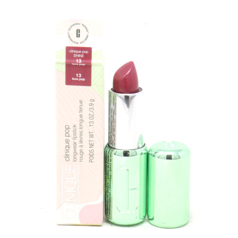 Clinique (13 Love Pop(Shine)) Pop Longwear Lipstick 0.13Oz/3.9G New With Box