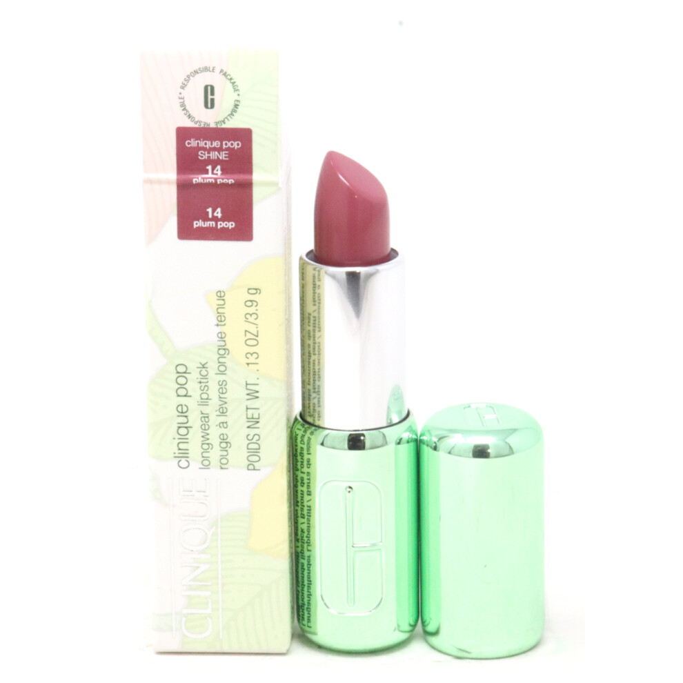 (14 Plum Pop(Shine)) Clinique Clinique Pop Longwear Lipstick 0.13oz/3.9g New With Box