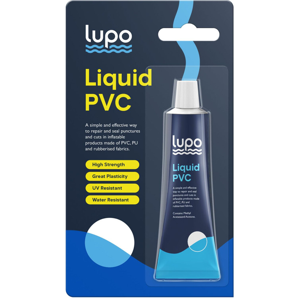 Lupo Heavy Duty Liquid Vinyl Repair Patch | Vinyl Repair Adhesive Sealant | For Inflatable Kayaks, Canoes, Boats, Air Beds, Tents, Swimming Pools & 5051210752222