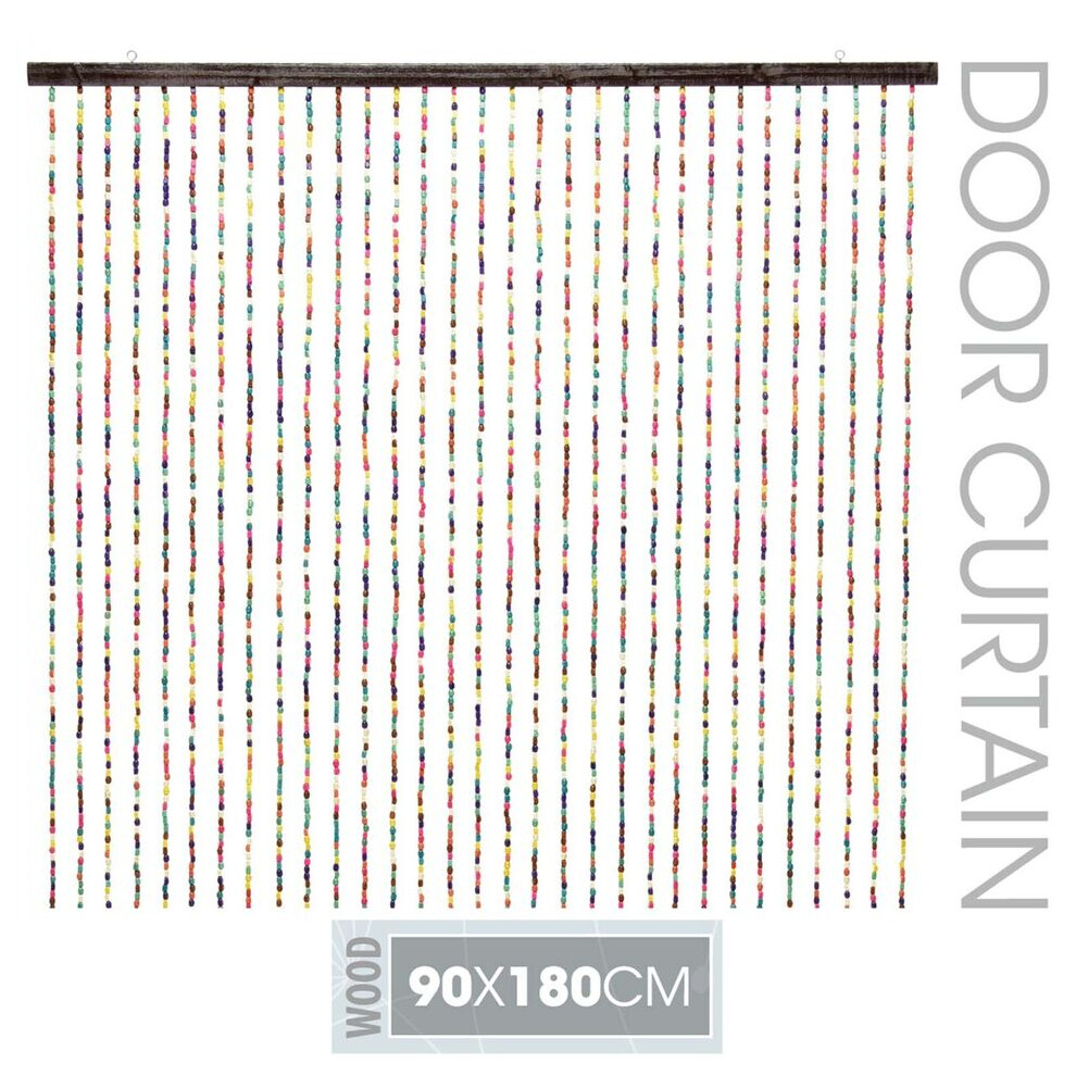 Urbn Living 90X180cm Hanging Wooden Multicoloured Bamboo Door String Curtains