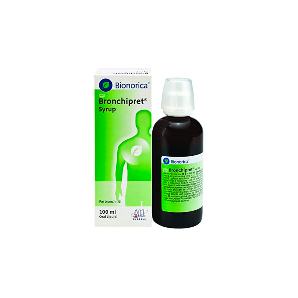 Bronchipret Syrup 100Ml Cough Relief, Mucus Reduction, Chest Congestion Relief, Non-Drowsy Formula