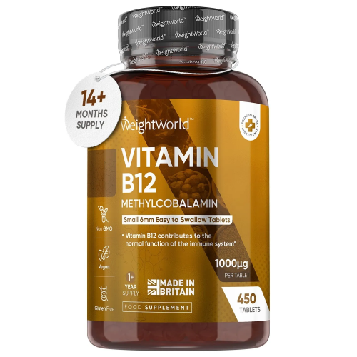Vitamin B12 - 450 Tablets - Immune system, tiredness & fatigue -