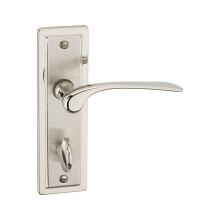 (Satin Nickel Bathroom ) Dual Metal Lever Latch Door Handles Set Round Rose