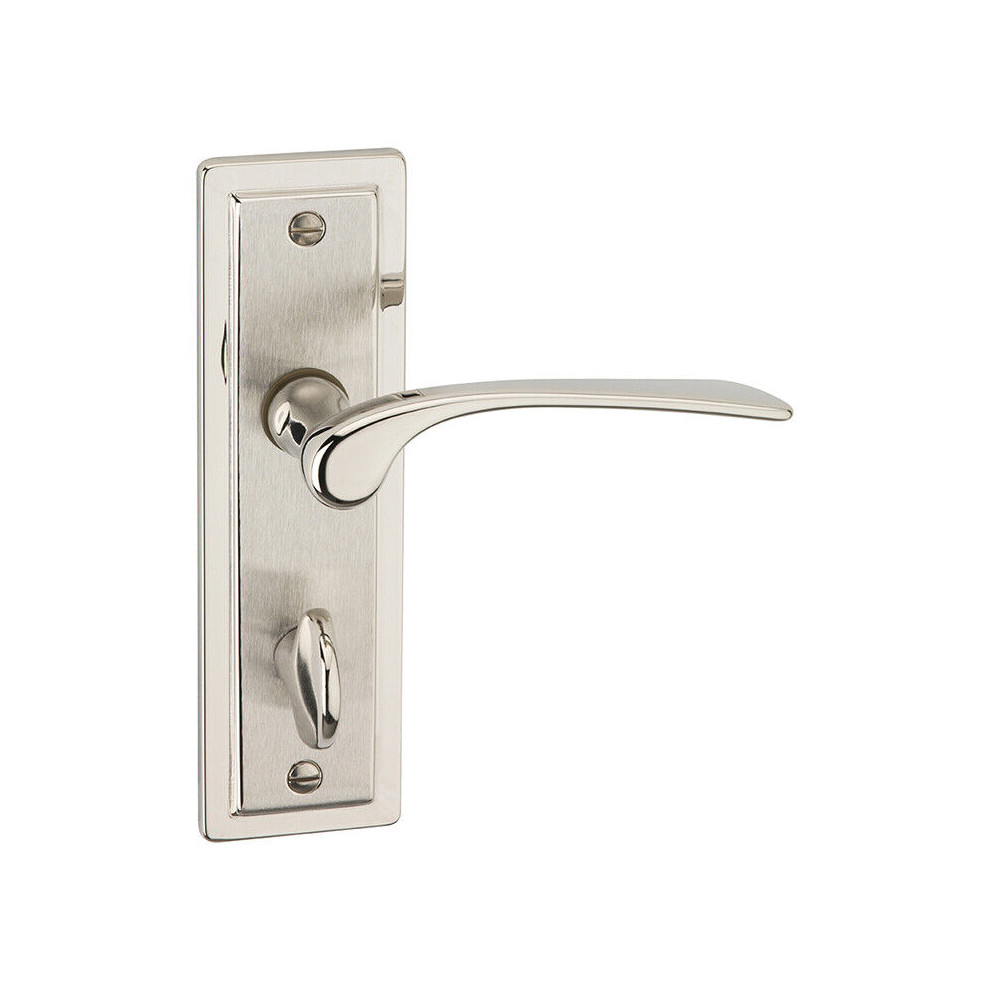 (Satin Nickel Bathroom ) Dual Metal Lever Latch Door Handles Set Round Rose