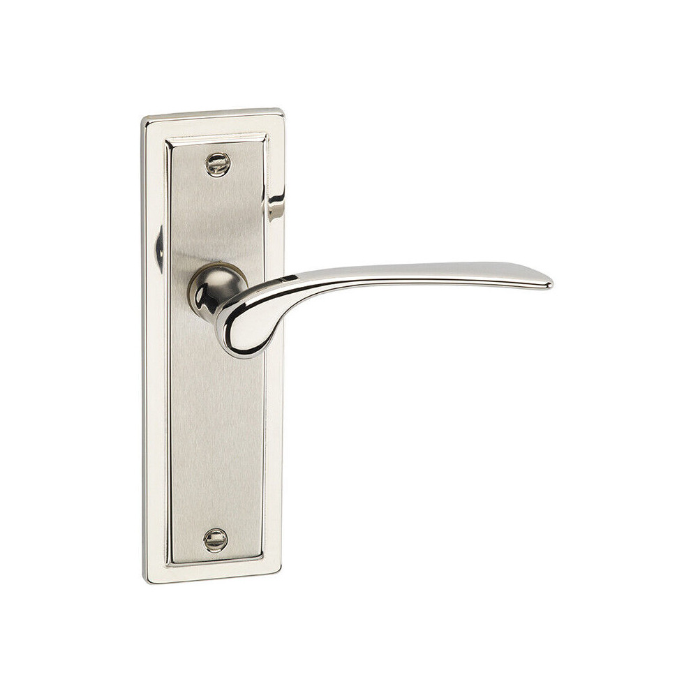 (Satin Nickel Plain) Dual Metal Lever Latch Door Handles Set Round Rose