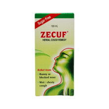 Zecuf Sugar Free Syrup 100 Ml Cough Relief, Mucus Reduction, Chest Congestion Relief, Non-Drowsy Formula