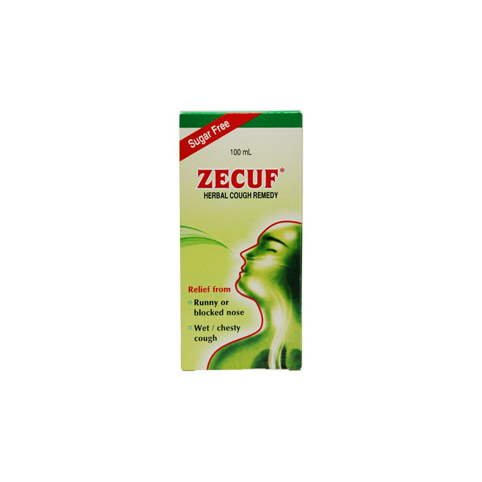 Zecuf Sugar Free Syrup 100 Ml Cough Relief, Mucus Reduction, Chest Congestion Relief, Non-Drowsy Formula