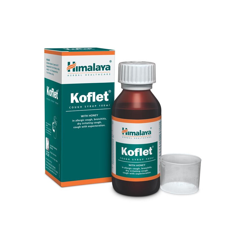 Himalaya Koflet Cough Syrup 100 Ml Cough Relief, Mucus Reduction, Chest Congestion Relief, Non-Drowsy Formula