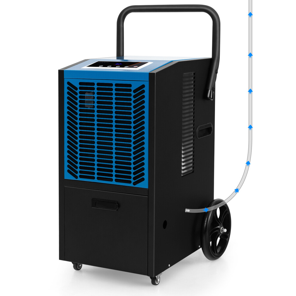 66 L/Day Commercial Dehumidifier w/ 24H Timer & 4 Wheels for Warehouse