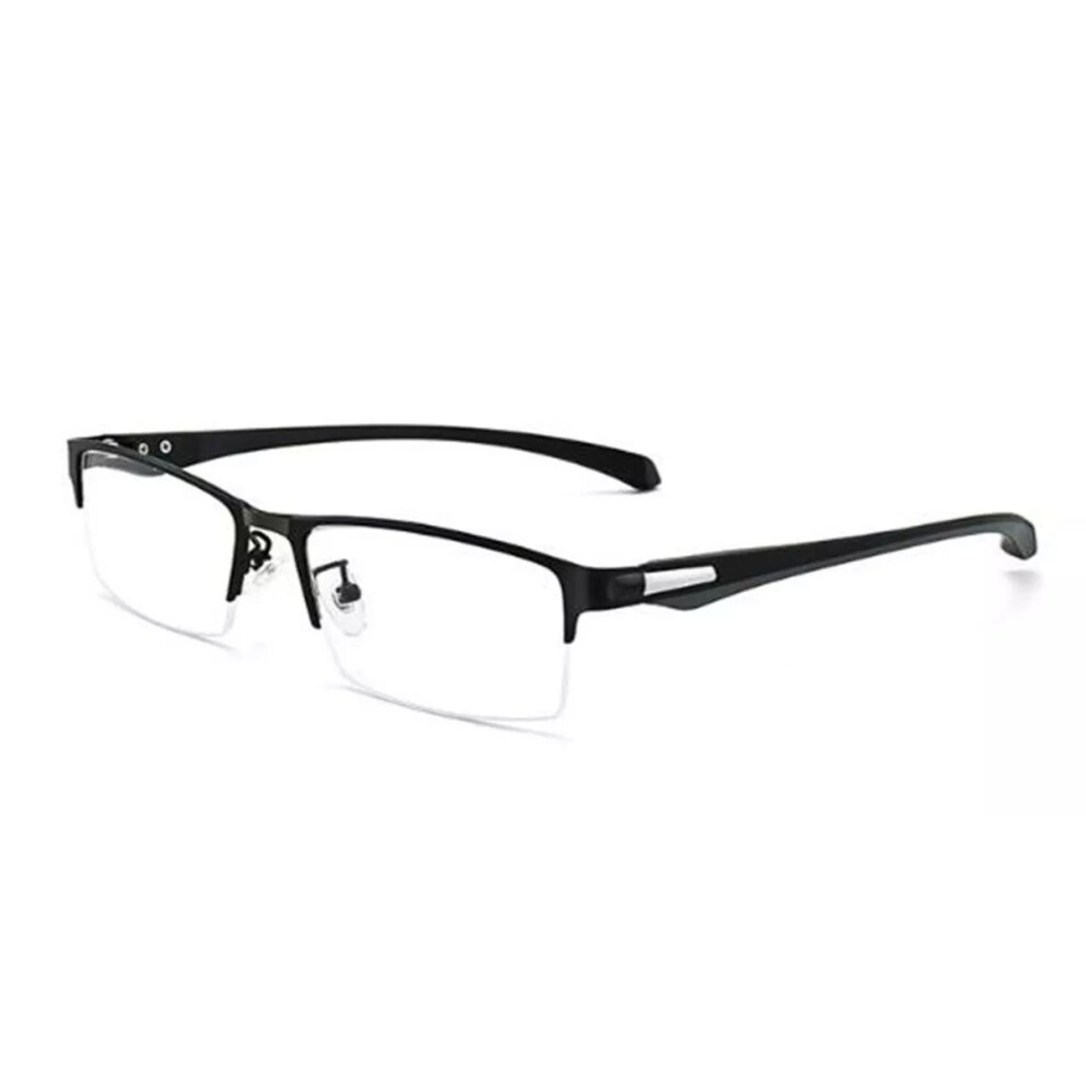 Black (, 3 Pieces) Men's Business Half Rim Alloy Reading Glass +1.0 ~+4.0 +4.5 +5.0 +5.5 +6.0
