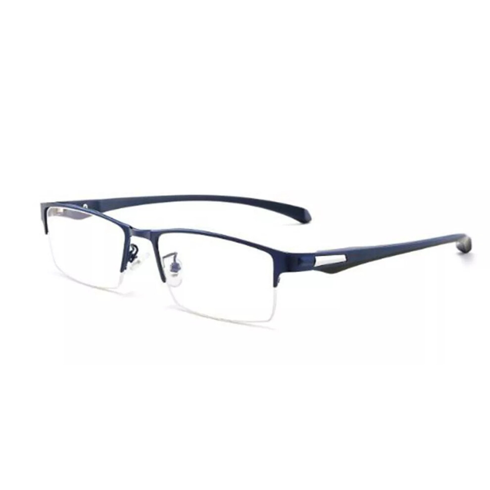 Blue (, 1 Piece) Men's Business Half Rim Alloy Reading Glass +1.0 ~+4.0 +4.5 +5.0 +5.5 +6.0