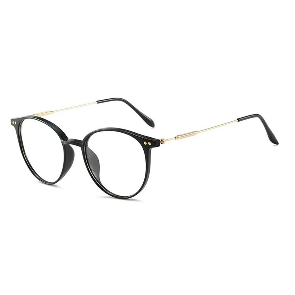 (Black, +4.50 strength) Women's Square Business Rivet Adjustable Reading Glass +1.0~+4.0 4.5  +6.0 Presc