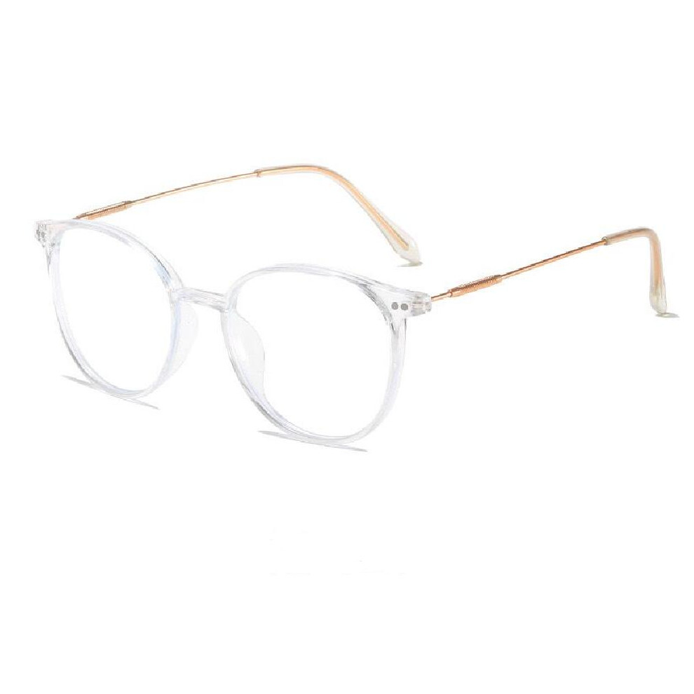(Transparent, +5.00 strength) Women's Square Business Rivet Adjustable Reading Glass +1.0~+4.0 4.5  +6.0 Presc