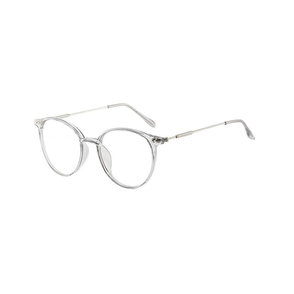 (Transparent Gray, +4.50 strength) Women's Square Business Rivet Adjustable Reading Glass +1.0~+4.0 4.5  +6.0 Presc