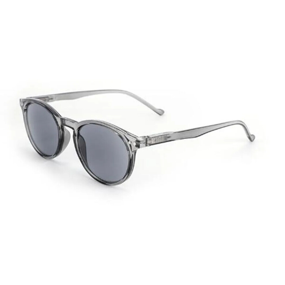 (Gray+Gray Lens, +1.50 strength) Men's Women's Anti UV Tinted Gray Brown Rivet Adjustable Reading Glass +1.0~+4.0