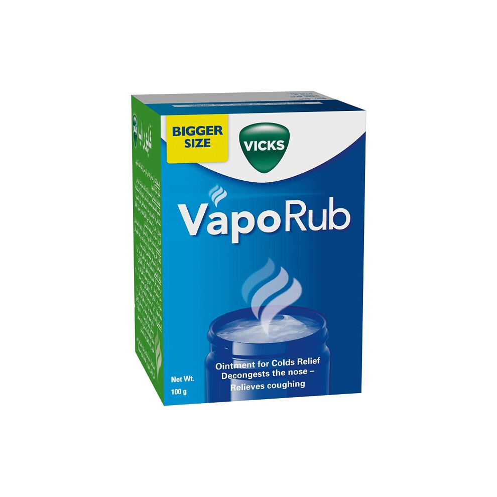 Vicks Vaporub 100 G Cough Relief, Mucus Reduction, Chest Congestion Relief, Non-Drowsy Formula