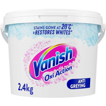 Vanish Gold Oxi Action Laundry Stain Remover Powder 2.4kg - 30s Stain Removal, 100 Stains, In-Wash/Pre-Treat/Soak, Safe on Whites & Colours